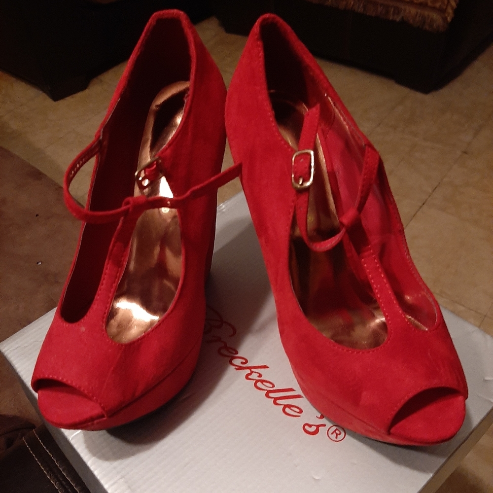 Red platform wedges - Picture 2 of 3